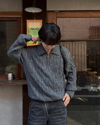 ハーフジップニット KA7117