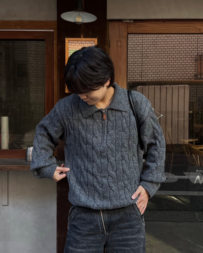 ハーフジップニット KA7117