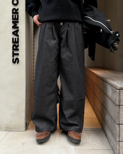 ストライプワイドレッグスラックス KA7138