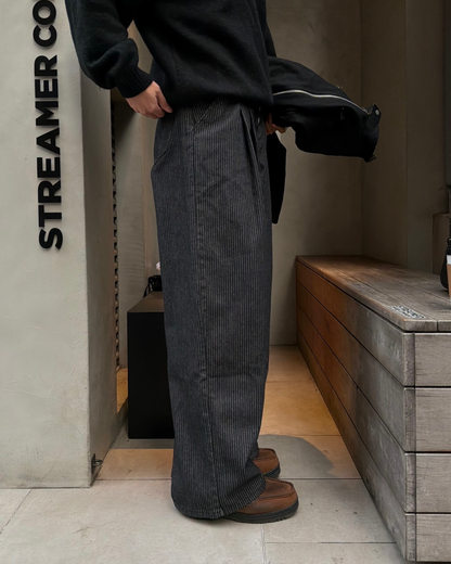 ストライプワイドレッグスラックス KA7138