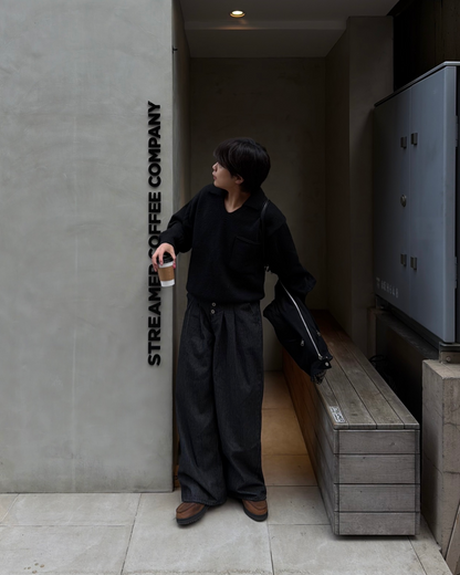 ストライプワイドレッグスラックス KA7138