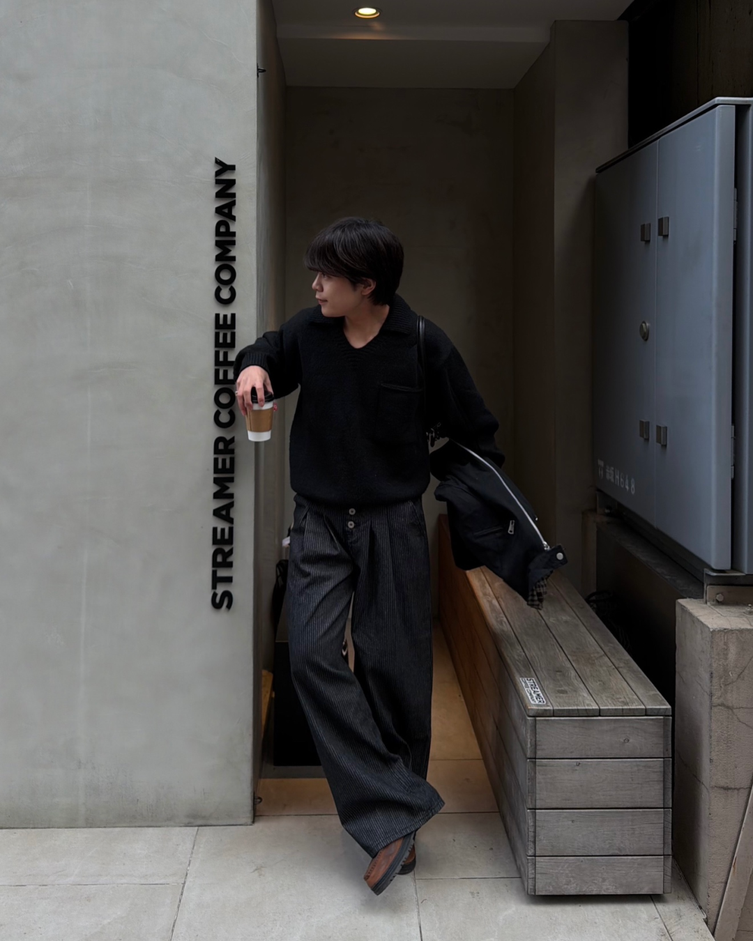 ストライプワイドレッグスラックス KA7138