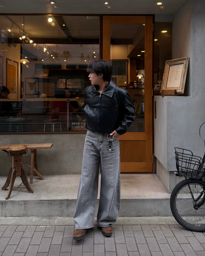 ペイントウォッシュワイドレッグパンツ KA7161