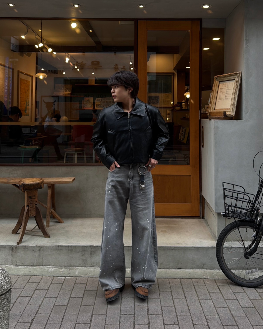 ペイントウォッシュワイドレッグパンツ KA7161