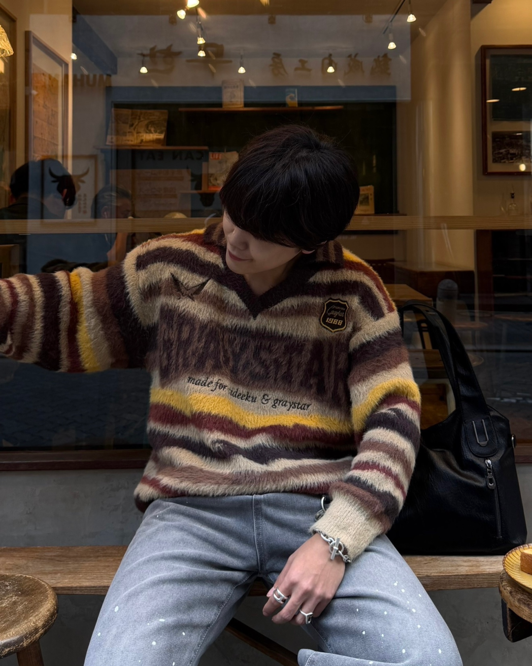 マルチボーダーVネックセーター KA7163