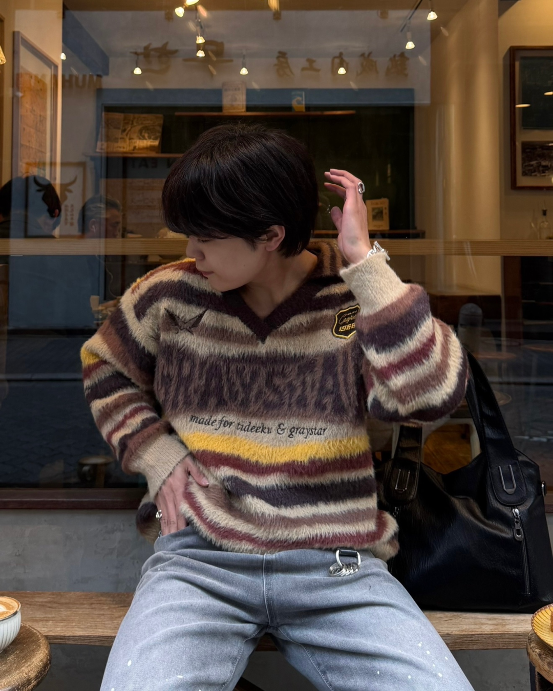 マルチボーダーVネックセーター KA7163