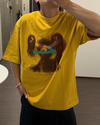 イエロープリントTシャツ KA7279