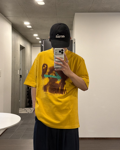 イエロープリントTシャツ KA7279