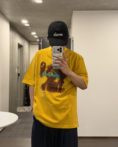 イエロープリントTシャツ KA7279