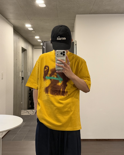 イエロープリントTシャツ KA7279