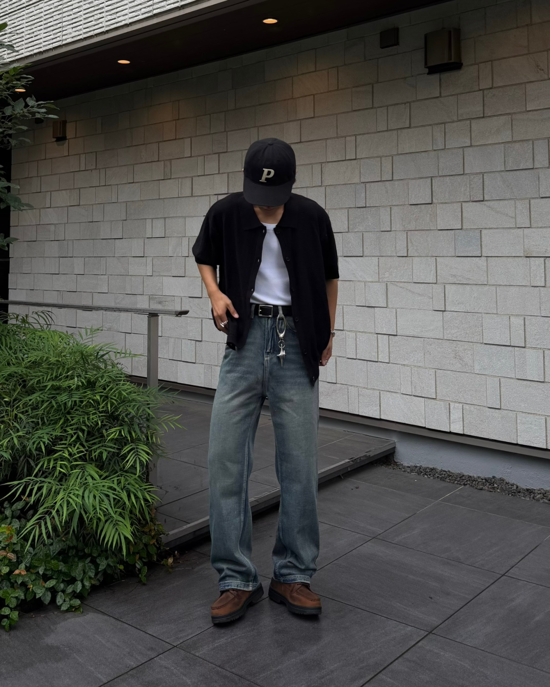 woo young mi ブラックウォッシュドストレートデニム　デザイナーズ ウォッシュストレートデニムパンツ KA7287 – YOLO（ヨロ