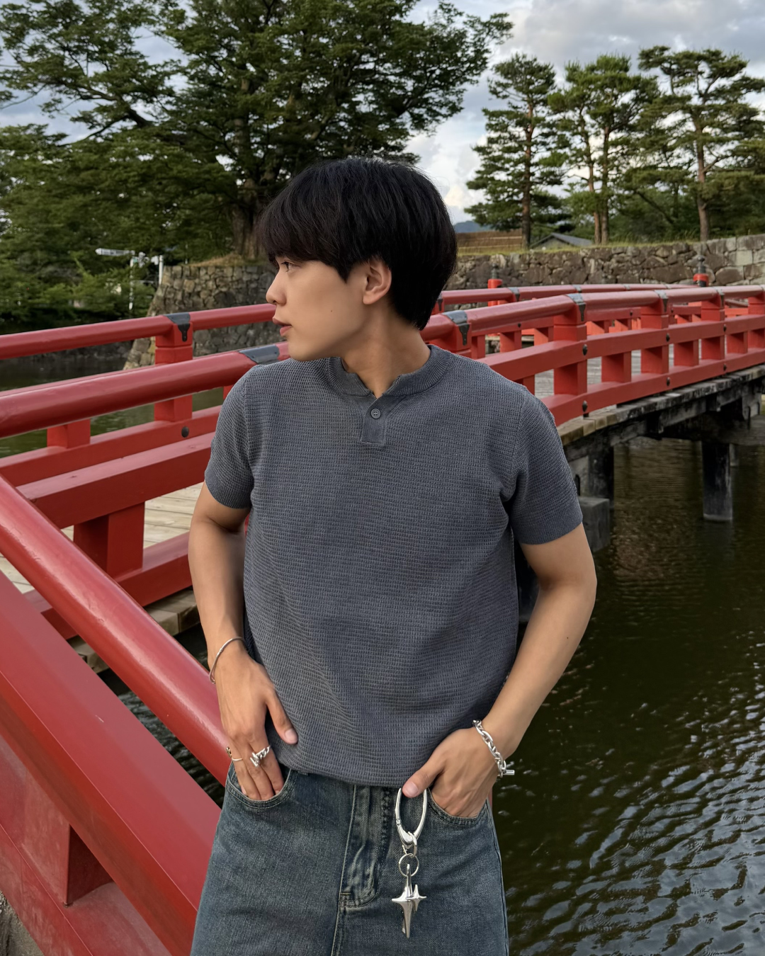 ヘンリーネックフィットTシャツ KA7310