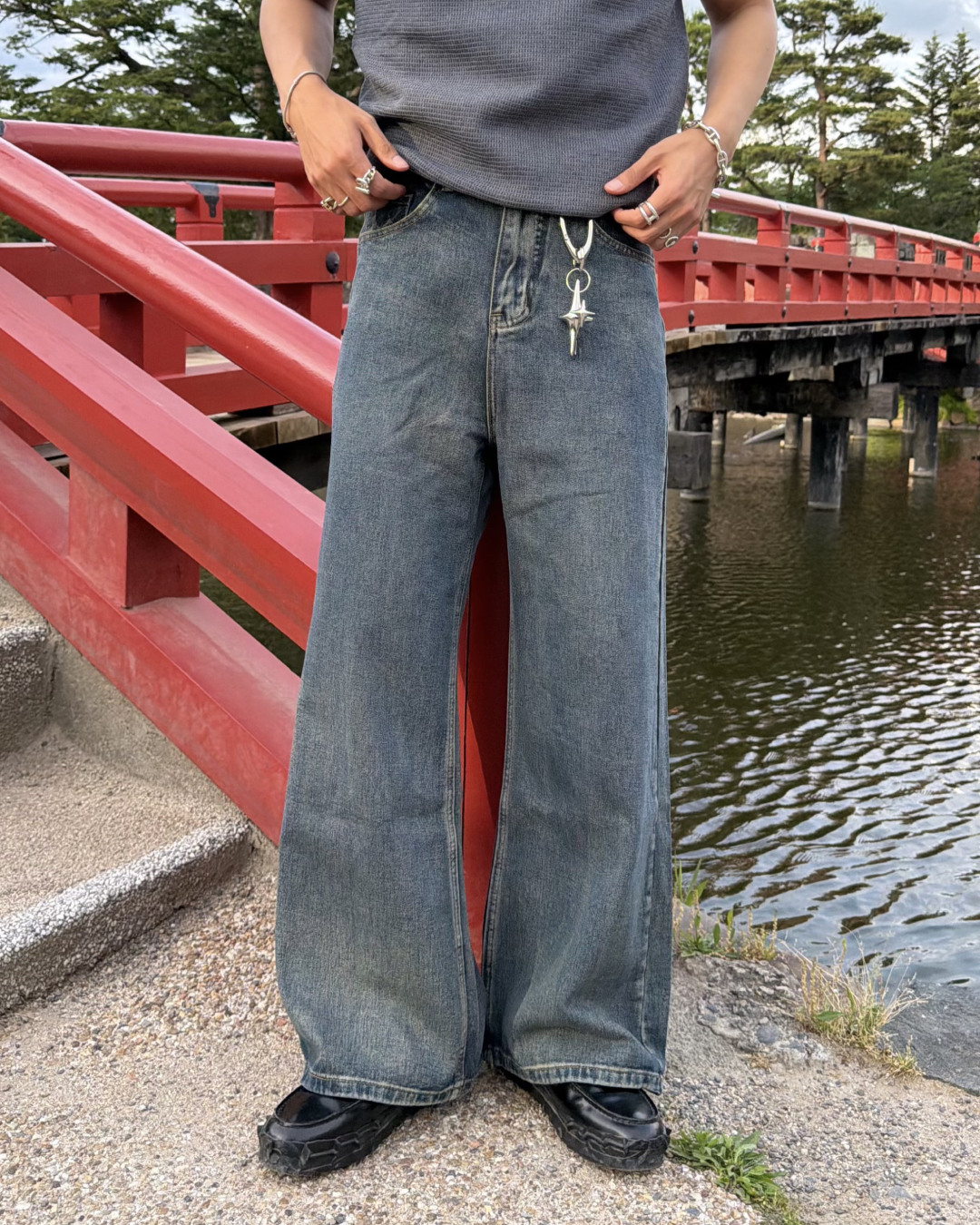 ウォッシュセミフレアデニムパンツ KA7327