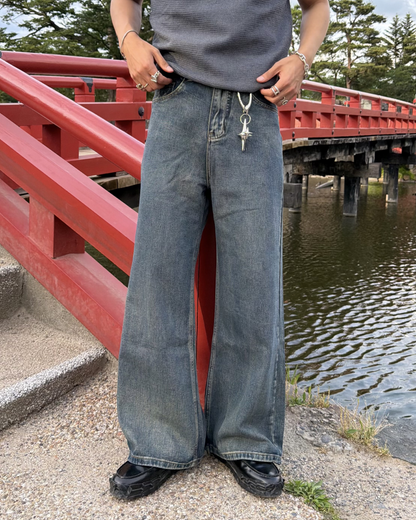 ウォッシュセミフレアデニムパンツ KA7327