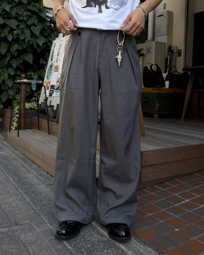 アーバンストライプワイドスラックス KA7363