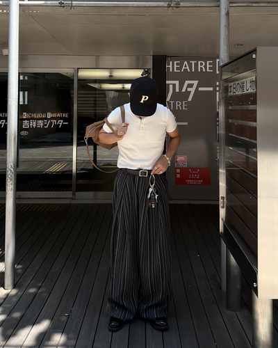 コンストラクトプリーツワイドレッグパンツ KA7399