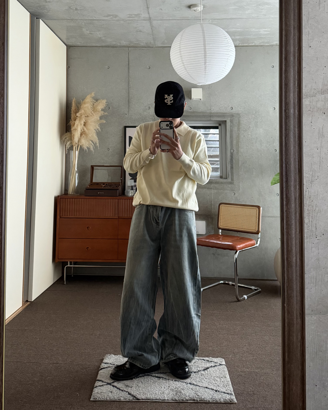 ウォッシュブルーワイドデニムパンツ KA7533