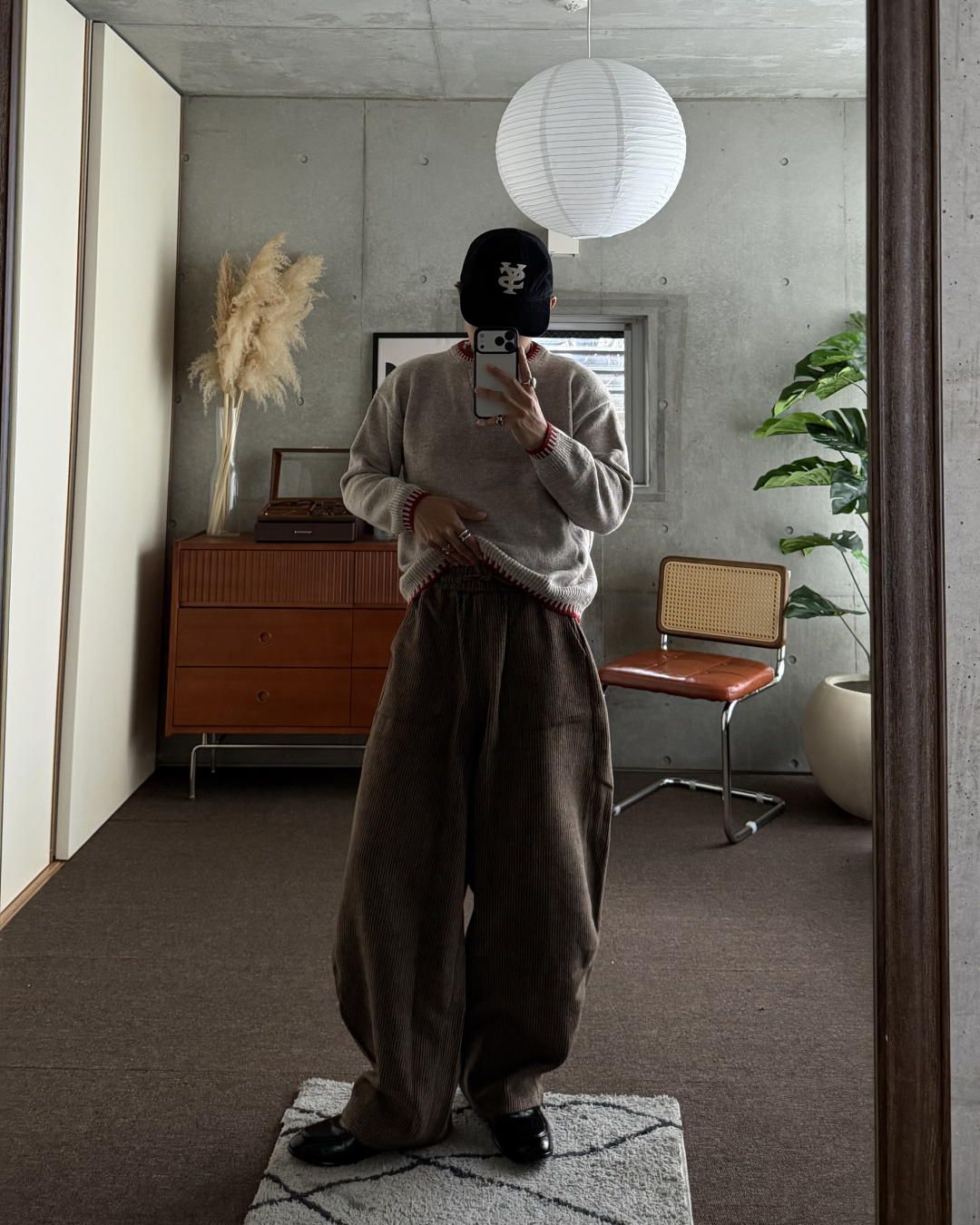 レトロチェックワイドレッグパンツ KA7539