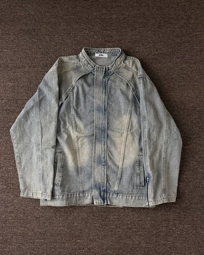 ウォッシュ加工ジップデニムジャケット KA7541