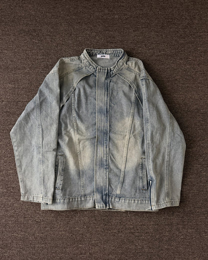 ウォッシュ加工ジップデニムジャケット KA7541