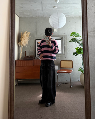 ワイドボーダーシャギーニット KA7651