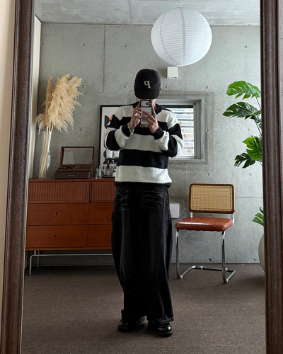 モヘアライクボーダーニット KA7663