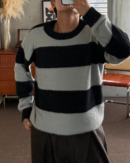 モヘアライクボーダーニット KA7663