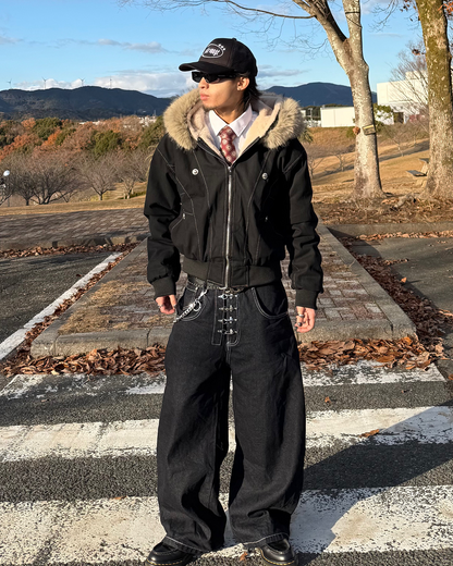 フックワイドデニムパンツ KB0014