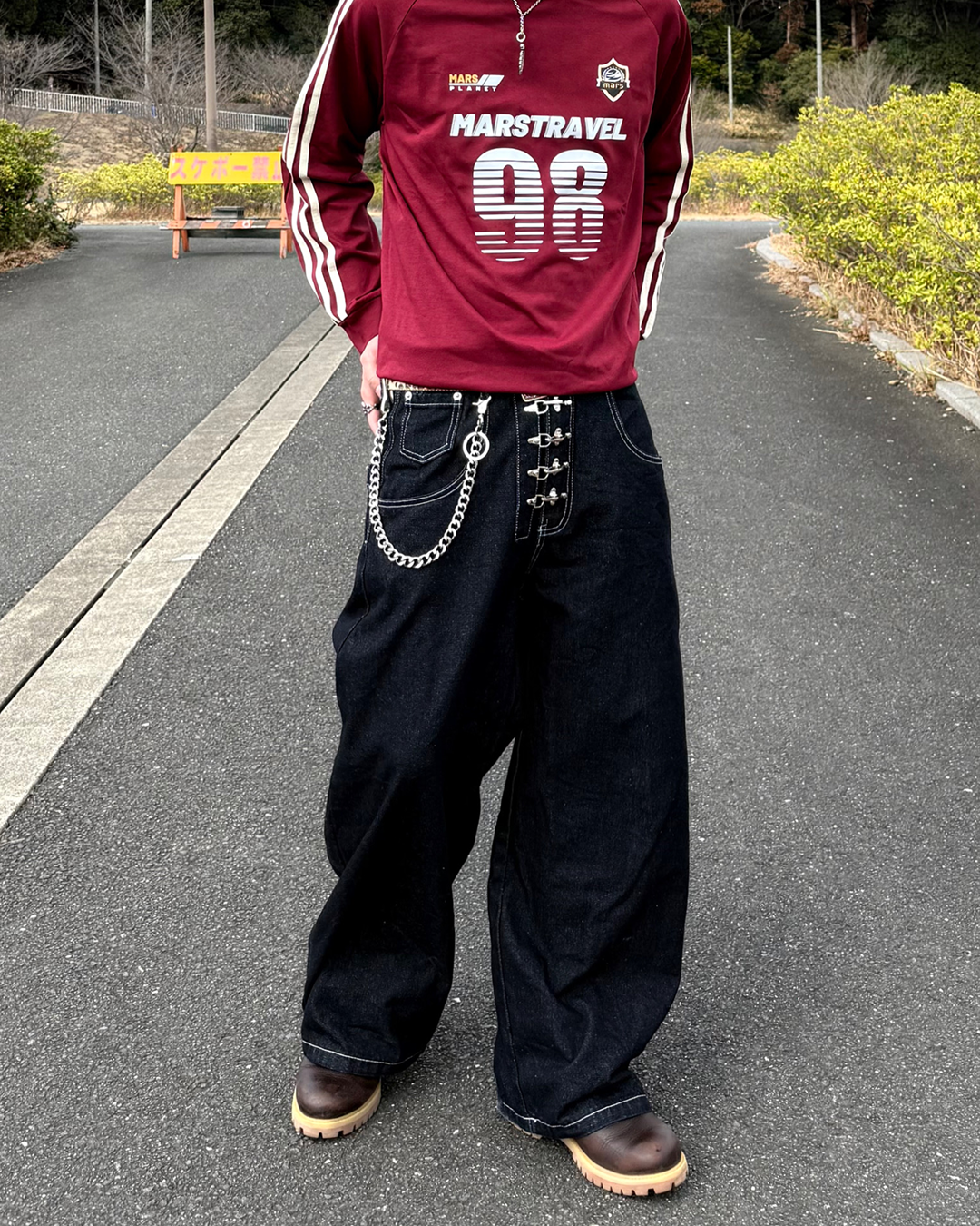 フックワイドデニムパンツ KB0014