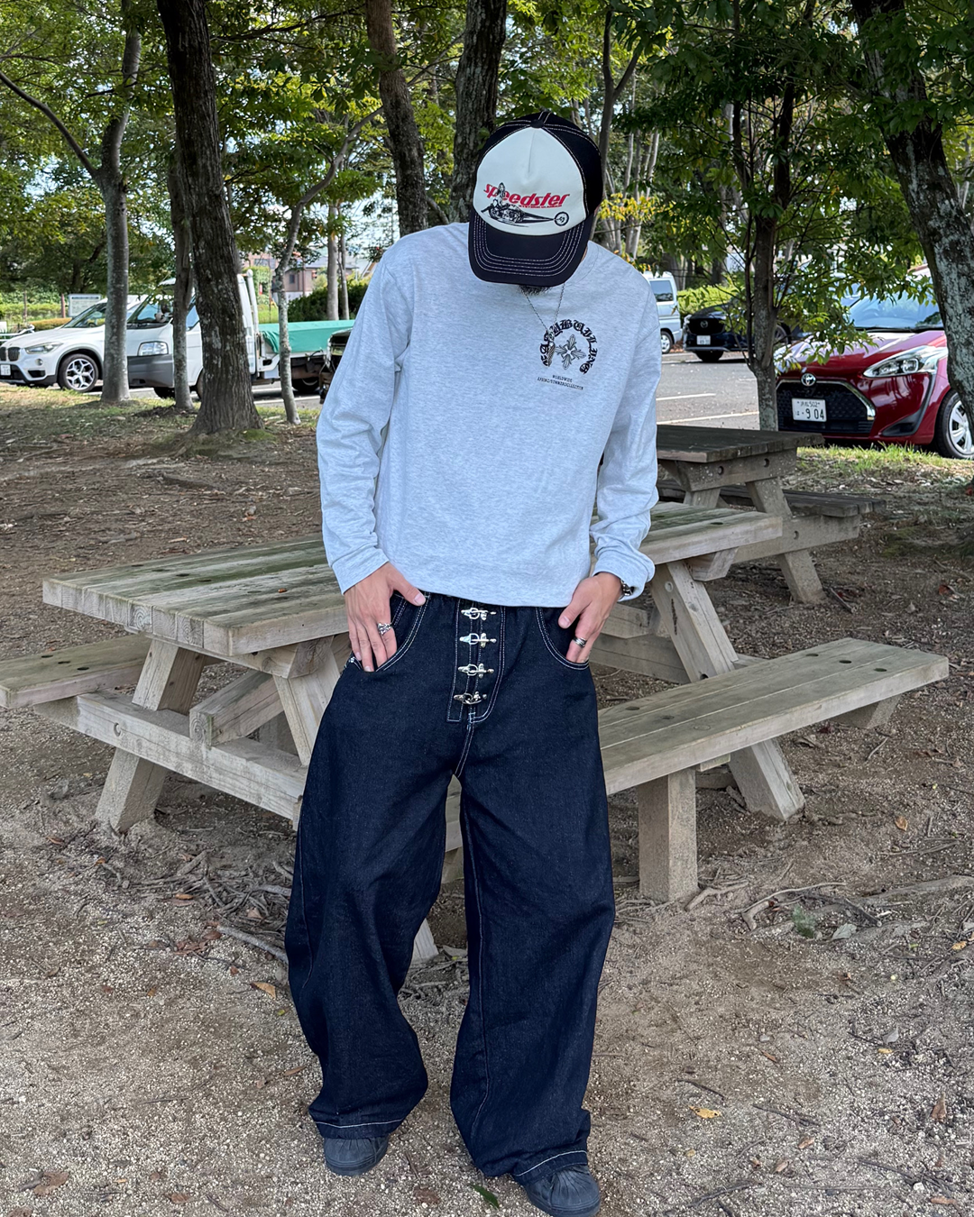 フックワイドデニムパンツ KB0014