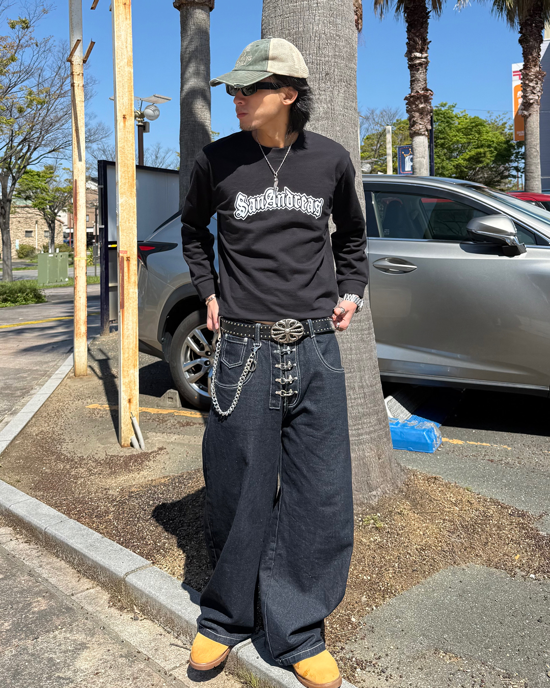 フックワイドデニムパンツ KB0014