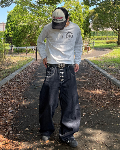 フックワイドデニムパンツ KB0014