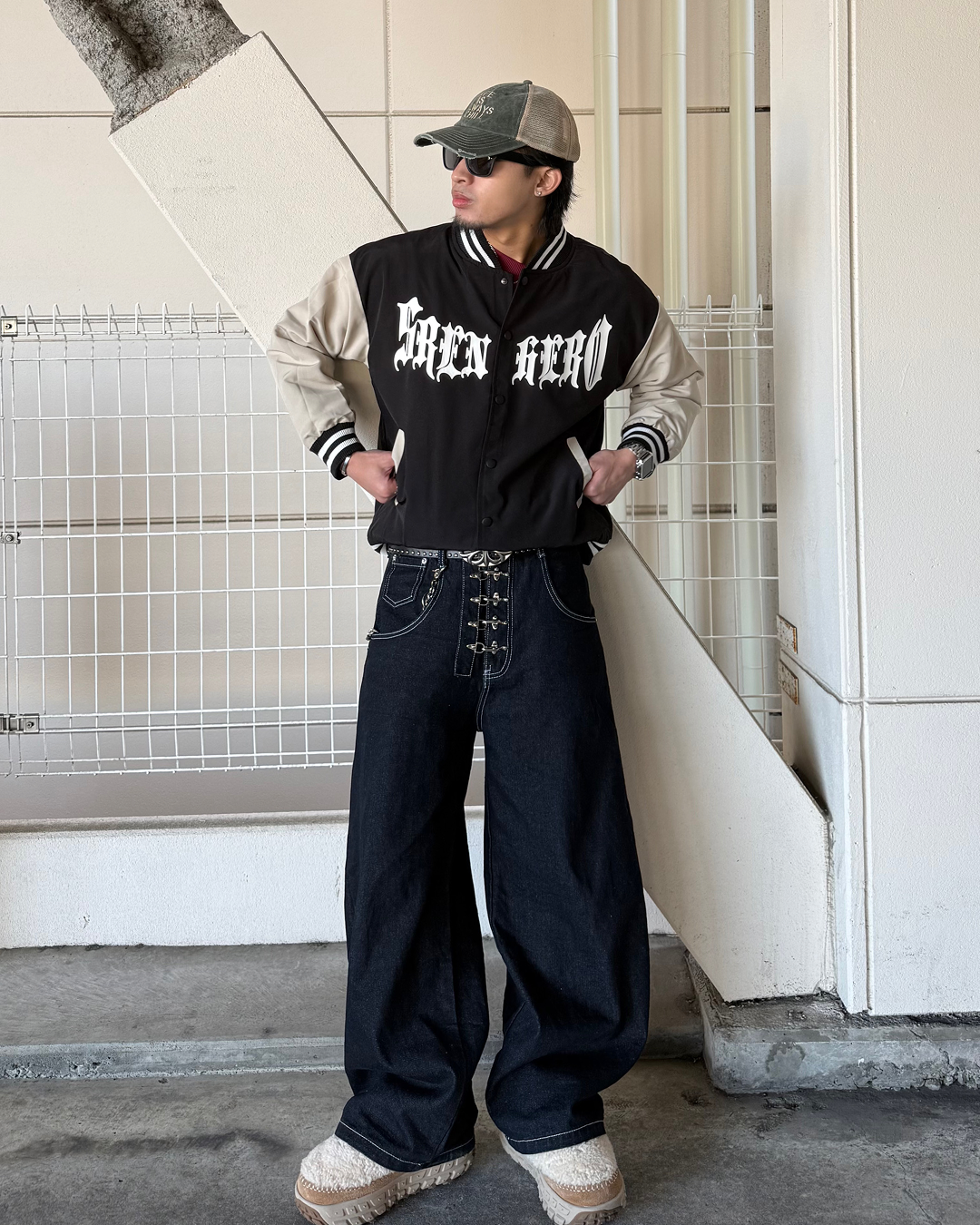 フックワイドデニムパンツ KB0014