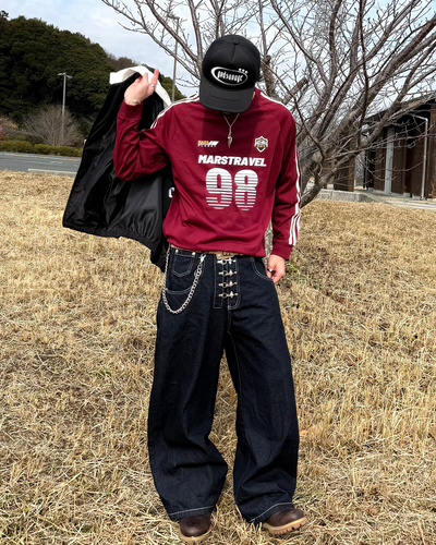フックワイドデニムパンツ KB0014
