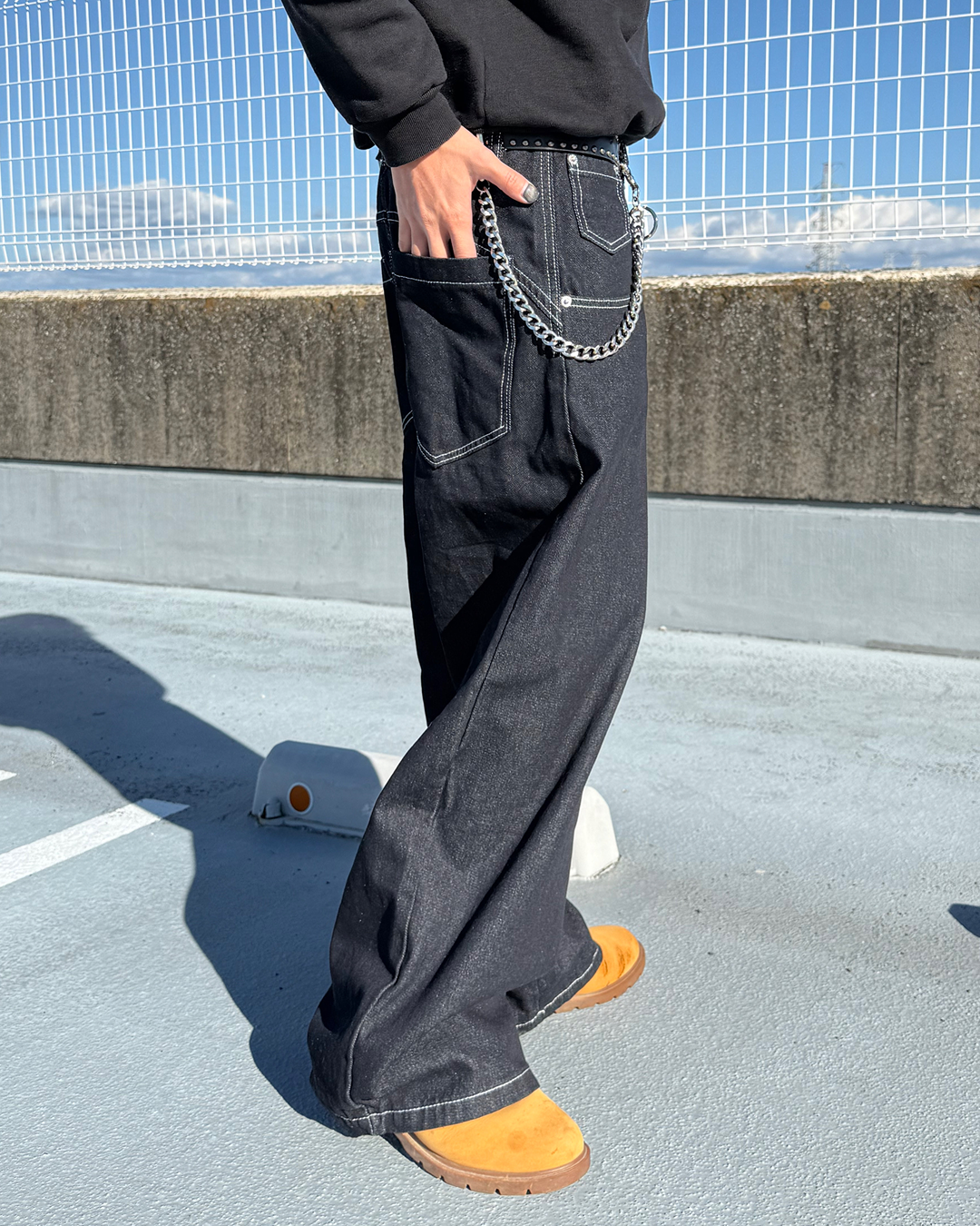 フックワイドデニムパンツ KB0014