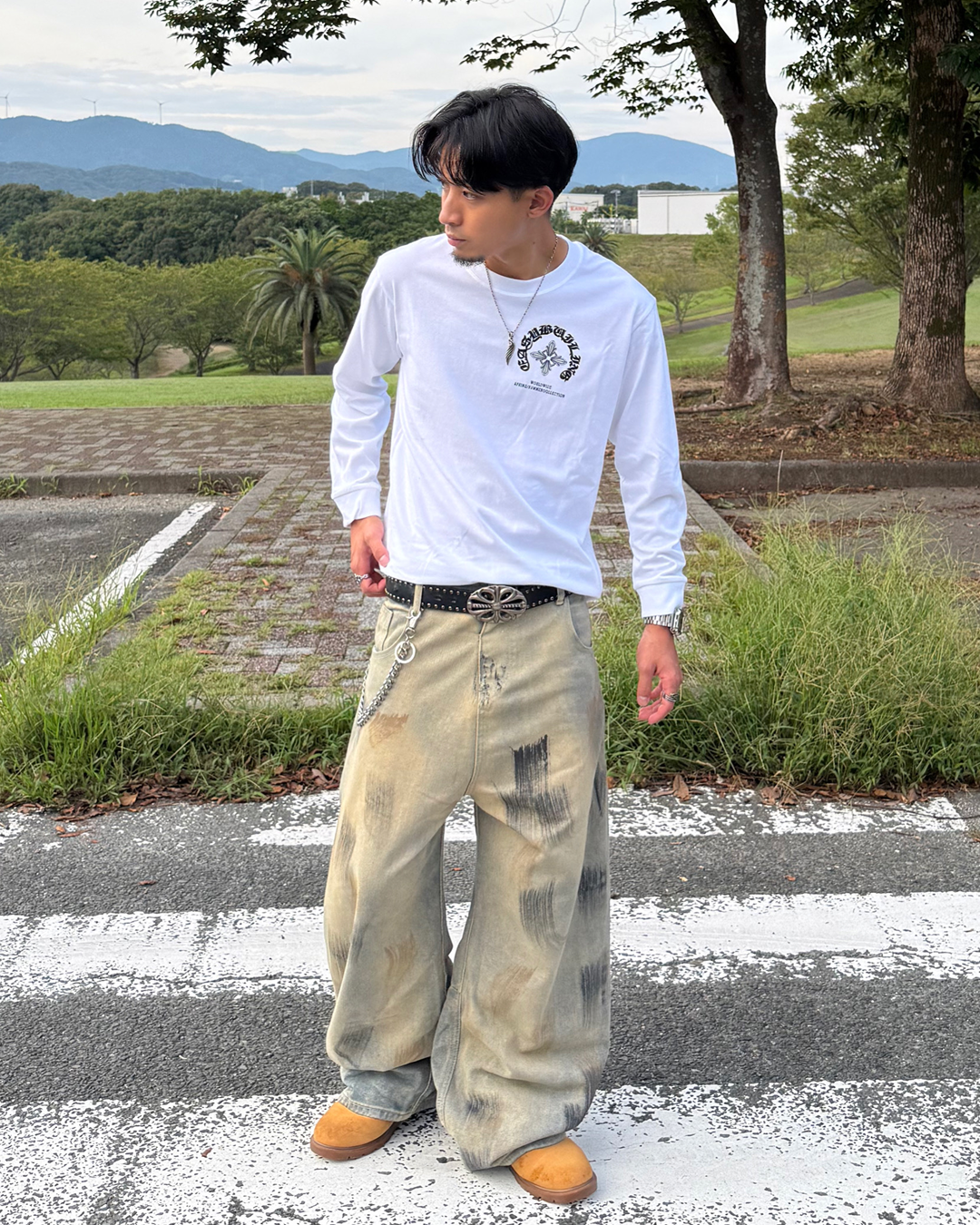 コンストラクトリバースデザインワイドパンツ KB0027