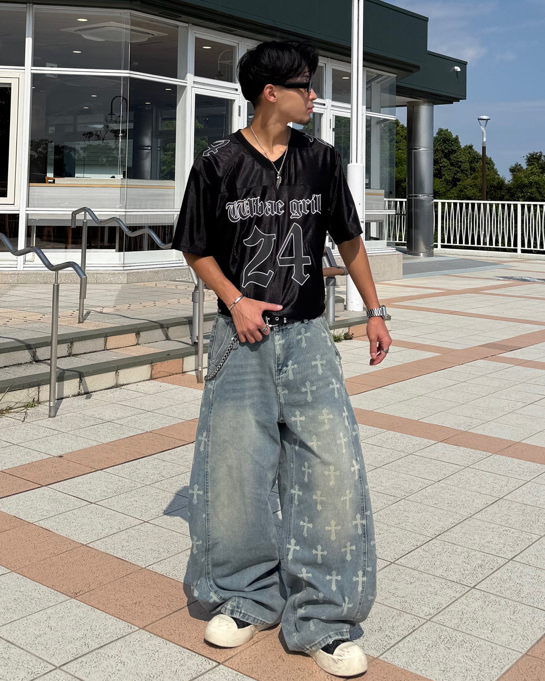 クロスプリントワイドパンツ KB0030
