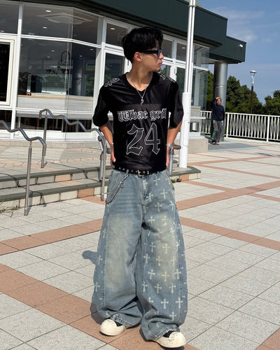 クロスプリントワイドパンツ KB0030