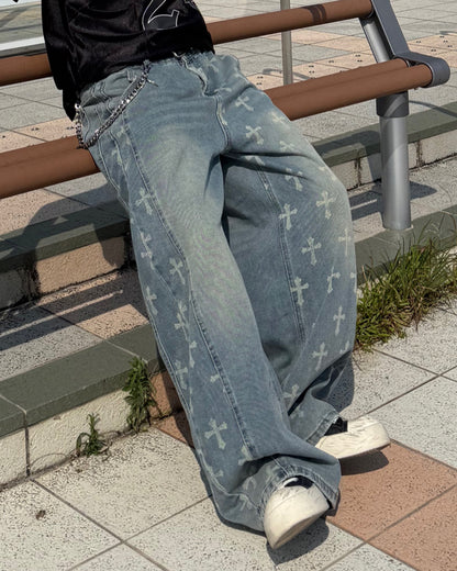 クロスプリントワイドパンツ KB0030