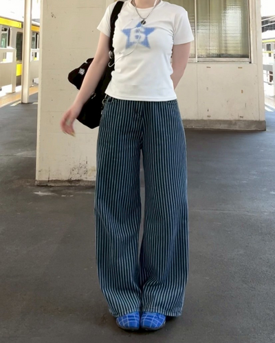 ストライプデニムパンツ KC0104
