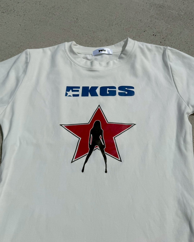【再販】レッドスタープリントTシャツ KC0107