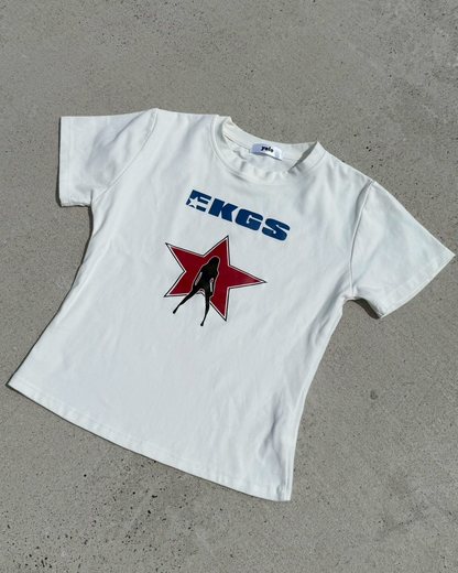 レッドスタープリントTシャツ KC0107
