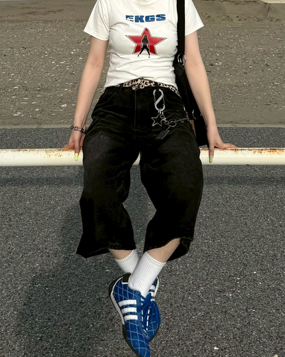 レッドスタープリントTシャツ KC0107