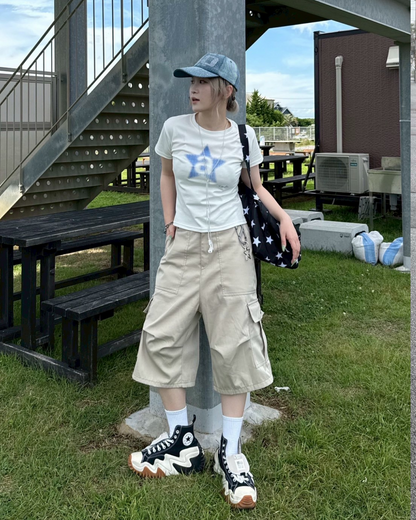ブルースタープリントTシャツ KC0108