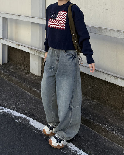 アメリカンラウンドネックプルオーバーセーター KC0203