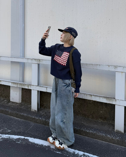 アメリカンラウンドネックプルオーバーセーター KC0203