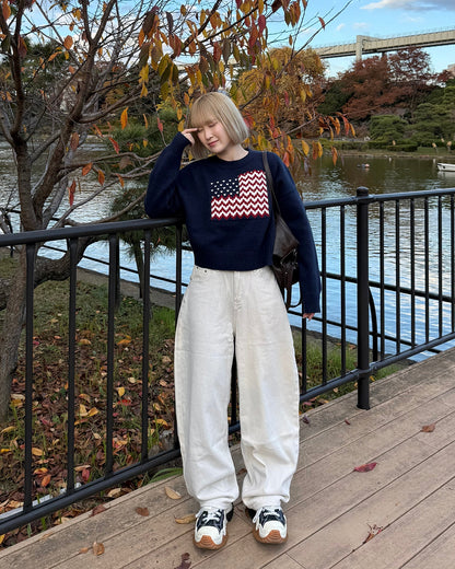 アメリカンラウンドネックプルオーバーセーター KC0203