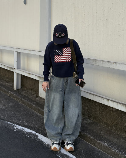 アメリカンラウンドネックプルオーバーセーター KC0203