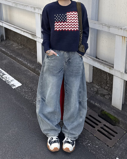 アメリカンラウンドネックプルオーバーセーター KC0203