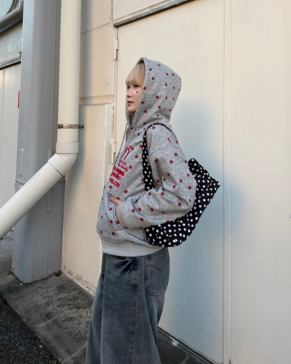 星プリントスウェットジップアップパーカーKC0229